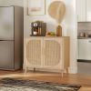 Buffet Cabinet with Storage, Accent Bathroom Floor Cabinet,with Two Doors and 4 compartments forStorage,Cabinet with Solid Wood Feet