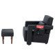 Modern Berber Fleece Accent Chair with Ottoman and Waist Pillow for Living Room