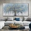 Blue Abstract Trees Landscape Canvas Wall Art