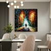 Colorful Romantic Forest and Cityscape Canvas Wall Art