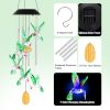 Solar Hummingbird Wind Chime with Color Changing LED Lights and Aluminum Tubes Available Individually or Set of 2