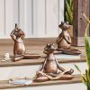 Miniature Meditating Yoga Frog Resin Decorative Figurine