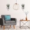4 Pcs Hanging Planters with Artificial Eucalyptus Metal Hanging Vase Indoor Plants Holder Modern Geometric Boho Bathroom Wall Decor for Living Room Ho
