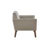 Button-Tufted Mid-Century Modern Lounge Chair with Pecan-Finish Wood Legs
